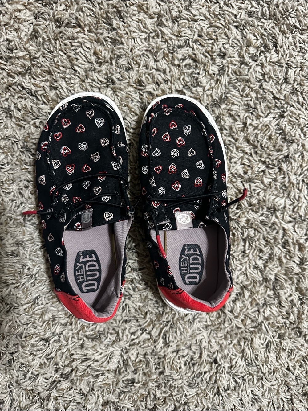 Hey Dude Wendy Youth (Red and White Heart Print)
